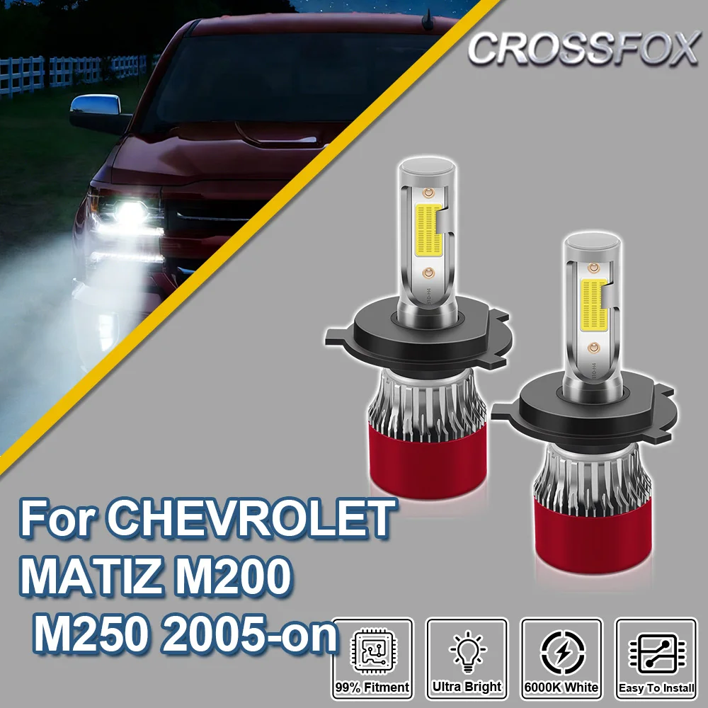 

CROSSFOX For CHEVROLET MATIZ M200 M250 2005-on 2PCS Canbus Car LED Headlight Bulbs 200W Turbo Ultra Headlamp Ampoules 40000LM