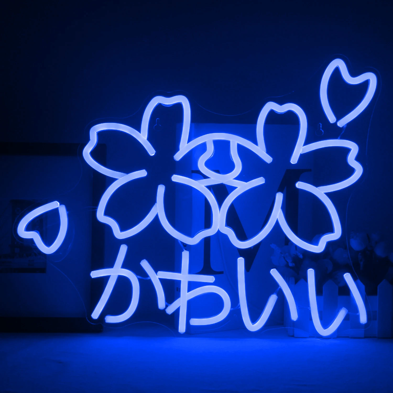 Ineonlife Lampu LED Neon Kustom Bunga Sakura Kawaii Blossom Digunakan untuk Kamar Tidur Kedai Kopi Pesta Pernikahan Hadiah Dekorasi Dinding Bar