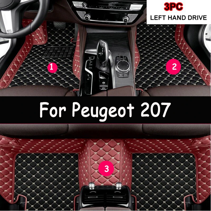 

Car Floor Mats For Peugeot 207 2014 2013 2012 2011 2010 2009 Interior Accessory Custom Waterproof Car-styling Covers Lines Pads