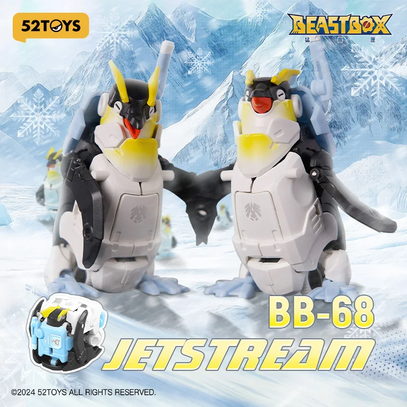 52TOYS Beastbox BB-68 Jetstream Penguin Deformation Toys Action Figure, Collectible Converting Toys, with 4cm storage box