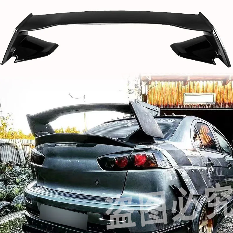Czarny Spoiler 2008-2015 Materiał ABS Niemalowany Kolor Dekoracja Tylna Klapa Bagażnika Spoiler Skrzydło Do Mitsubishi LANCER EVO