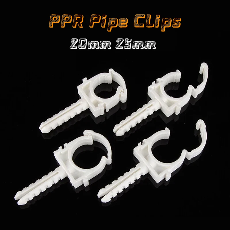 10Pcs  PPR Plastic Pipe Clips Hose Tube Clamp U-Shaped White 20mm 25mm Pipe Fixing Clip Watering Connector Pipe Hook Wall