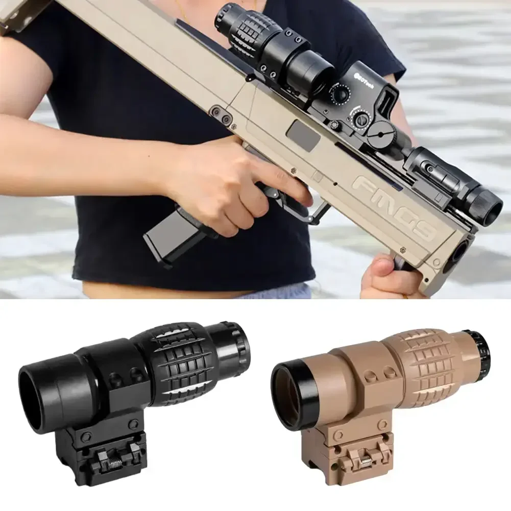 Sight 3X Magnifier Scope Compact Sights with Flip Up Cover Fit for 20mm Rail Mount Toys Telescope