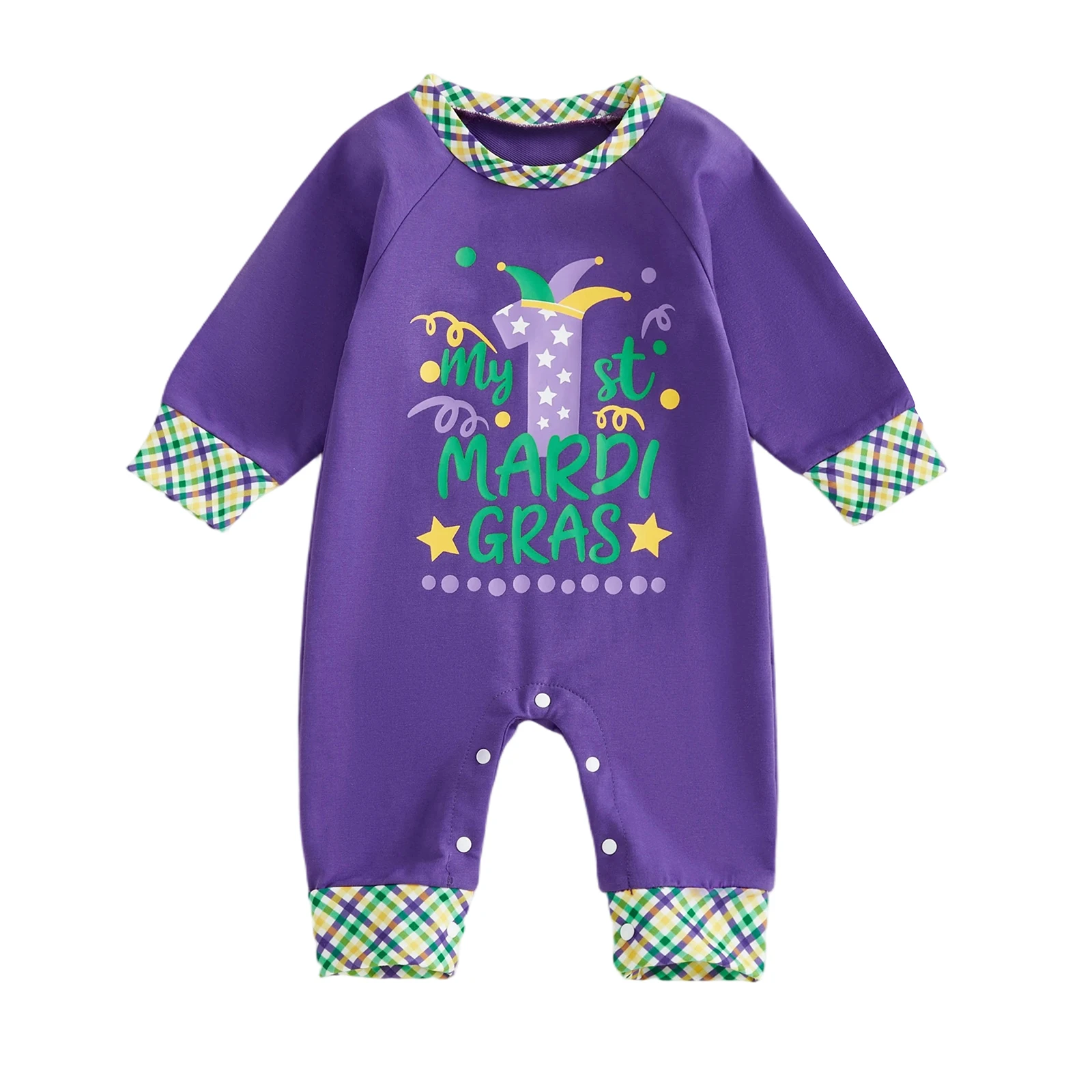 

Детский комбинезон MardiGras с буквенным принтом и длинными рукавами и круглым вырезом для мальчиков и девочек