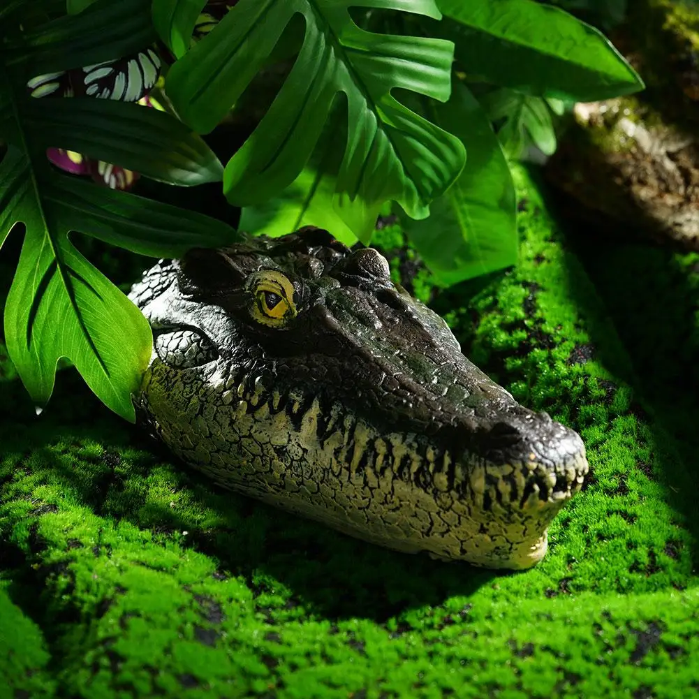 1 قطعة رأس التمساح العائمة المائية محاكاة واقعية بركة فناء ديكور الحلي في الهواء الطلق التمساح الحيوان بارك بركة K0D6 #4