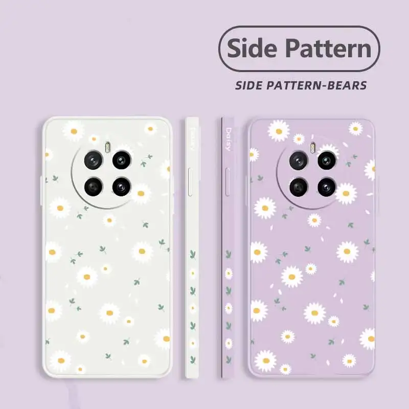 جراب هاتف من السيليكون بحبل سائل من Magic 7 Sunny Sunflower لهاتف Honor Magic7