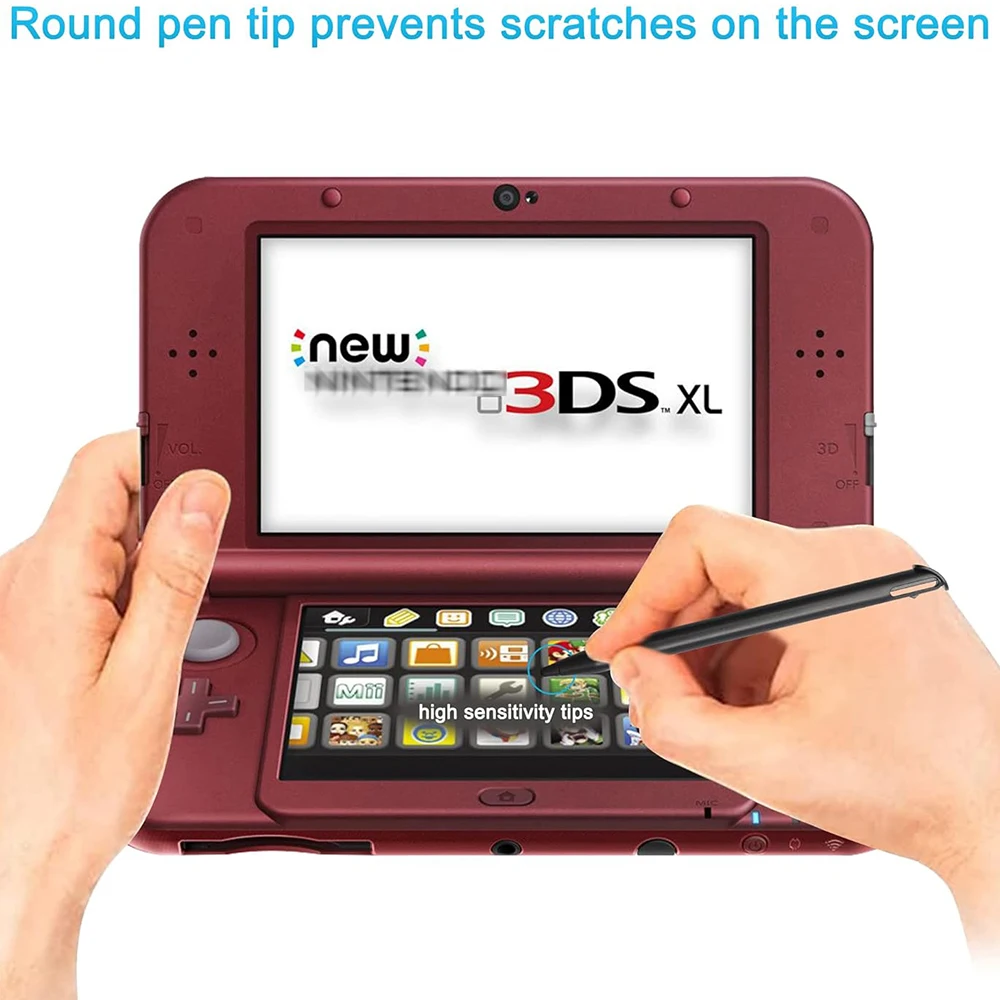 2pcs Stylus Pens for New 3DS XL Gaming Console Replacement Pen Plastic Touch Screen Pen Black White