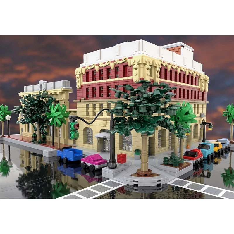

Modular City Building Moc Building Brick Modular Barringer Building Corner Technology Blocks Christmas DIY Toy Construction Gift