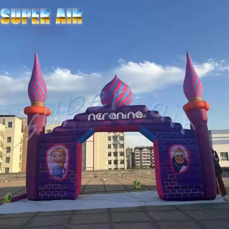 Dmuchany łuk w stylu świecznika do dekoracji imprez na zewnątrz, wyprodukowany w Chinach, z dmuchawą, na sprzedaż.