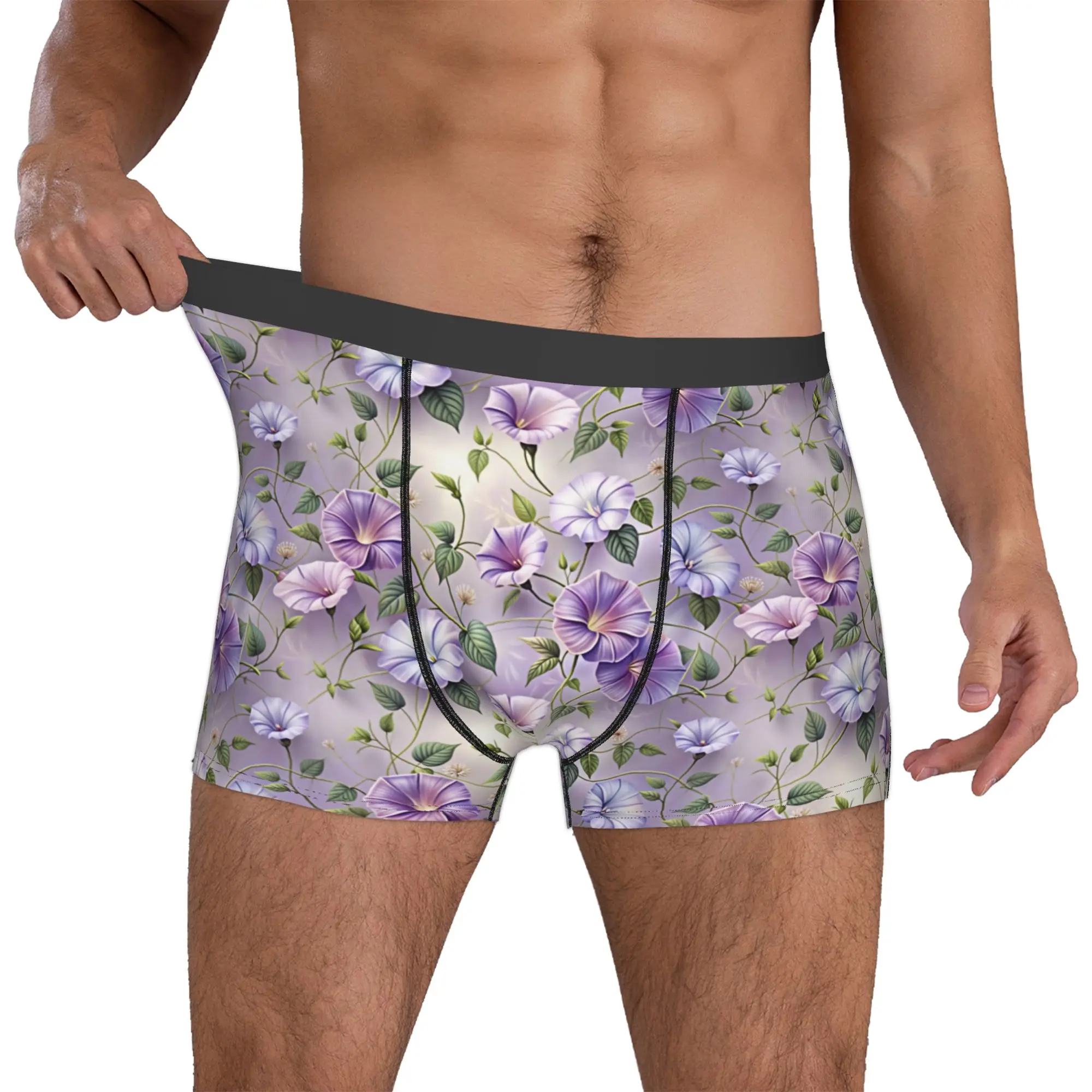 Luxury High 3D Floral Underwear Men Print Fashion Trend 3D Flowers Boxer Shorts Panties Briefs Breathable Underpants