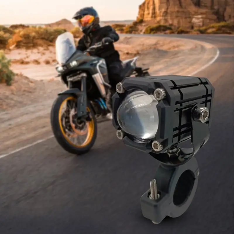 Motorcycle Spotlights 2 Modes Fog Lights Auxiliary Waterproof Cycling Yellow White Spotlight For Scooter Trucks Motorbike