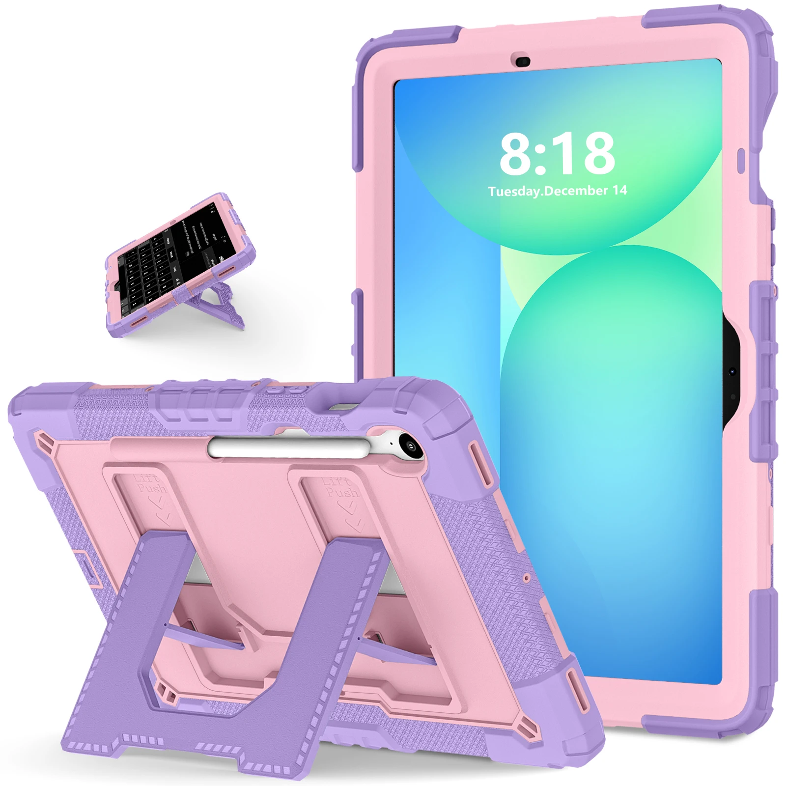 Etui na tablet Samsung Tab S10 Lite S10FE S9 FE Tab A11 A9 Plus A11+ A9+ z funkcją podstawki, wytrzymałe, grube, odporne na wstrząsy, twarda obudowa. — zdjęcie produktu 5