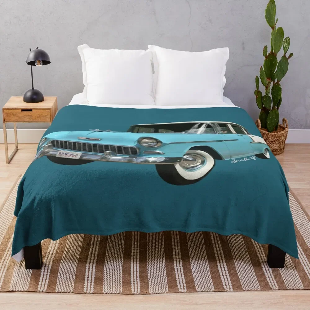 

55 Chevy Bel Air Throw Blanket Bed covers Summer Blankets