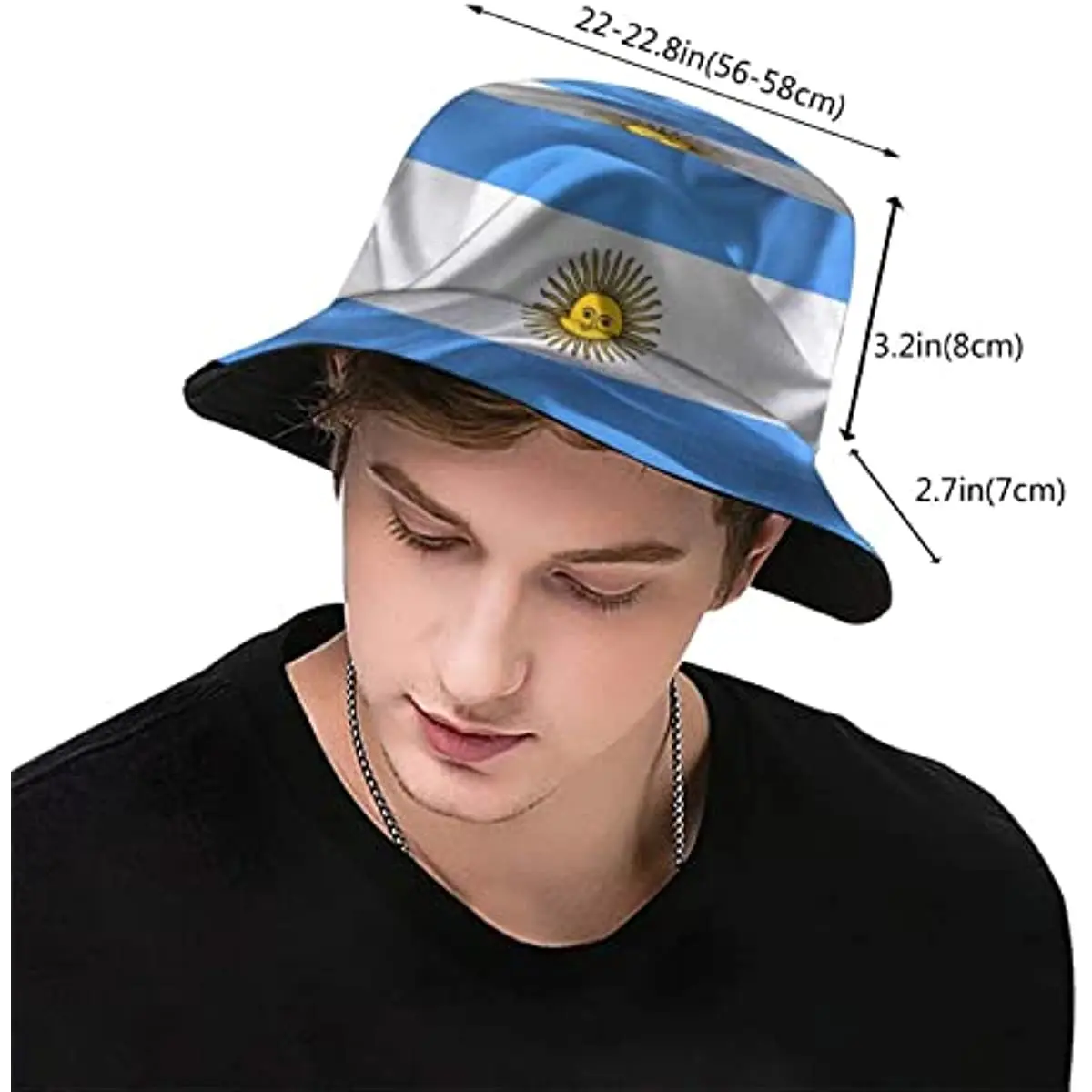 Cute Argentina Flag Bucket Hat Packable Argentine Fisherman Hat Summer Travel Beach Sun Hat Outdoor Hat for Men Women