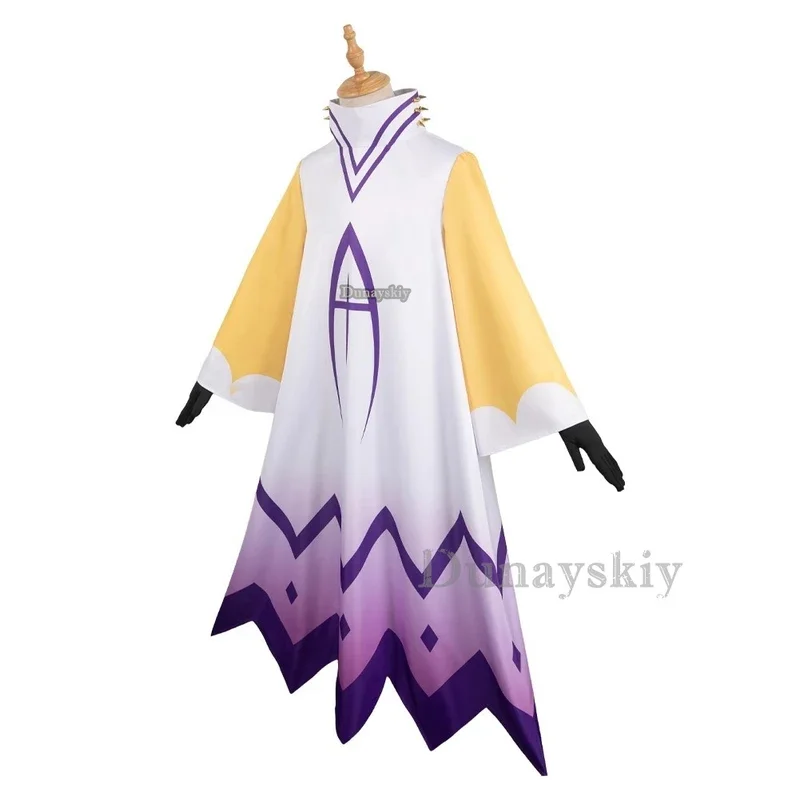 TV Adam Hazbin Costume Cosplay Abito Mantello con Guanti Abiti da Gioco di Ruolo per Uomini Adulti Maschio Carnevale di Halloween Travestimento