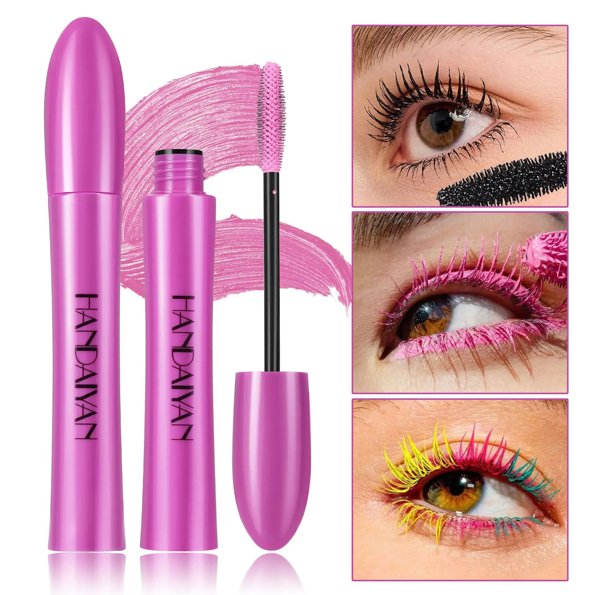 Colorful Mascara English Packaging Handaiyan Waterproof and Non-smudged Set Thick Curl Mascara