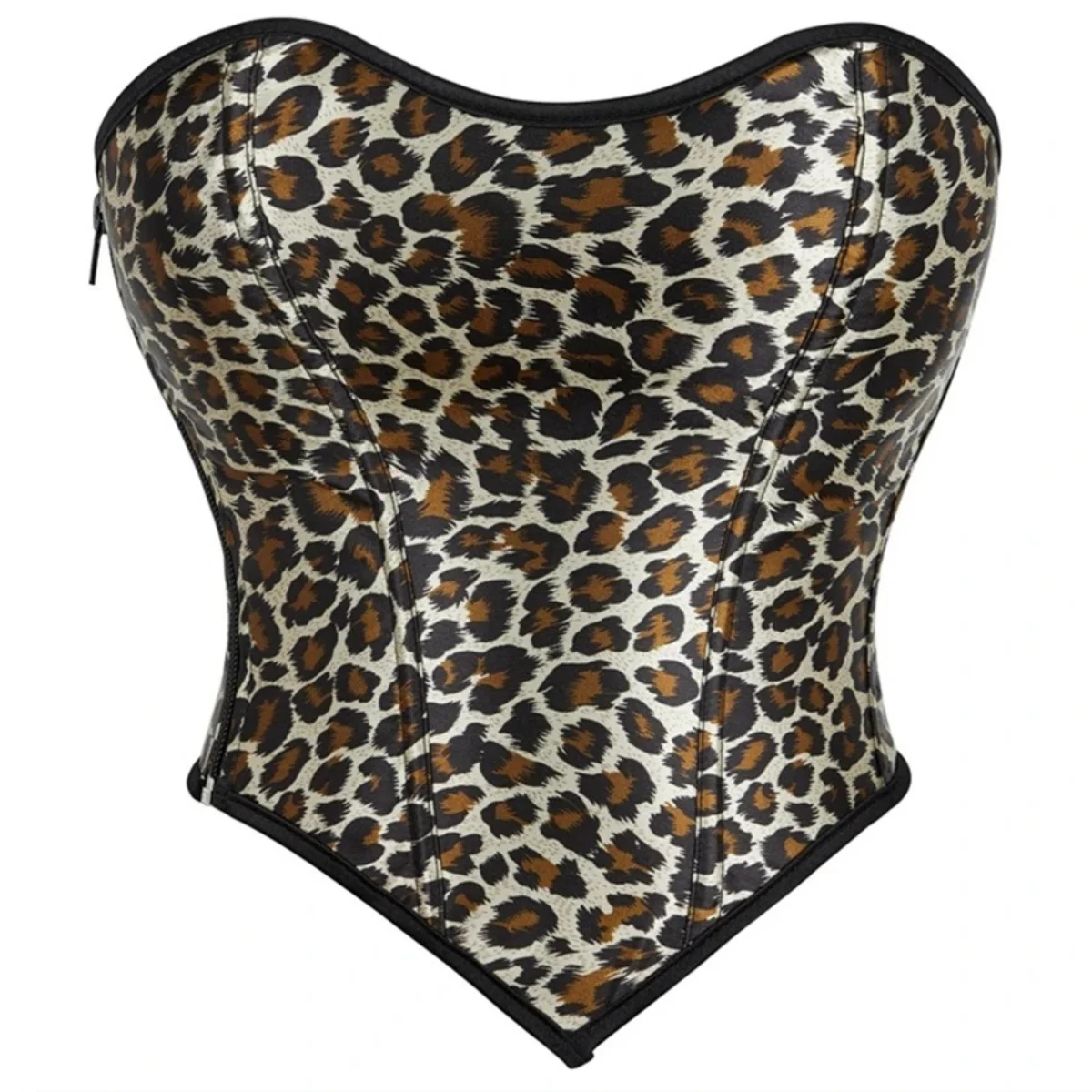 

Sexy Corset Leopard Crop Tops Adjustable Strap Boned Bustier Push Up Bra Women Slim Belly Control Shapewear Party Outfits Korset