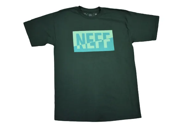 Neff Mens Forest Green Wavy Box T Shirt New Medium