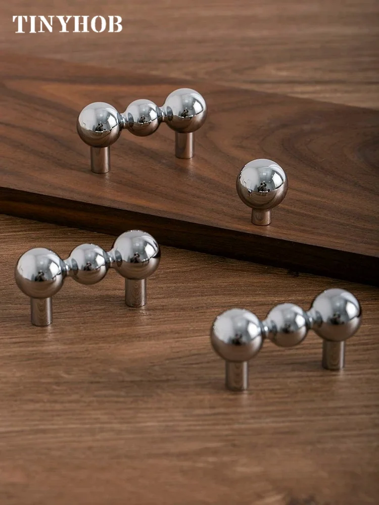 Bead Cabinet Pulls Polished Chrome Silver Knobs French Beaded Furniture Handle for Kitchen Cupboard Wardrobe Drawer Hardware