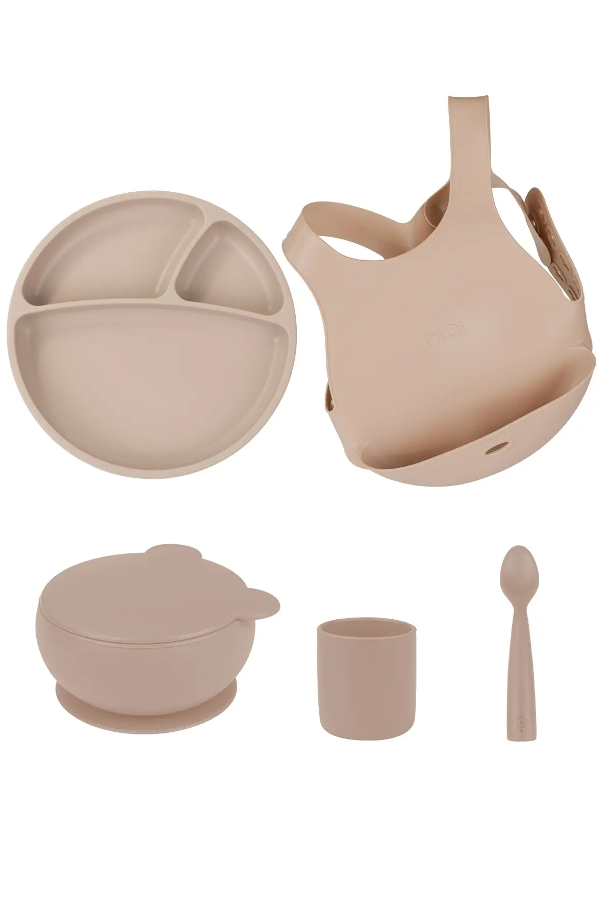 Silicone nutrition set 5 Bubble Beige