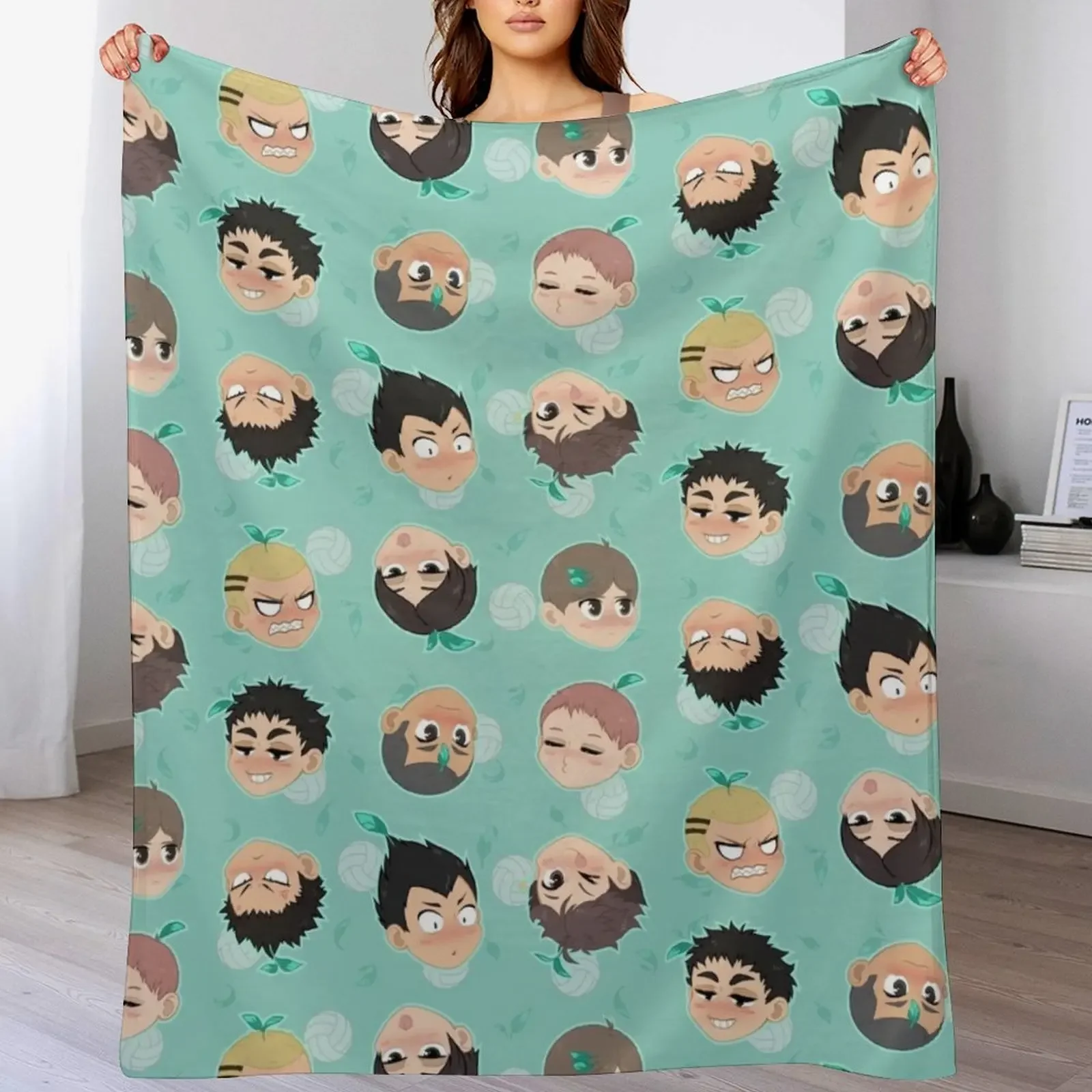 Seijoh Team Pattern Throw Blanket Compact Warm Blanket for Car Road Trip