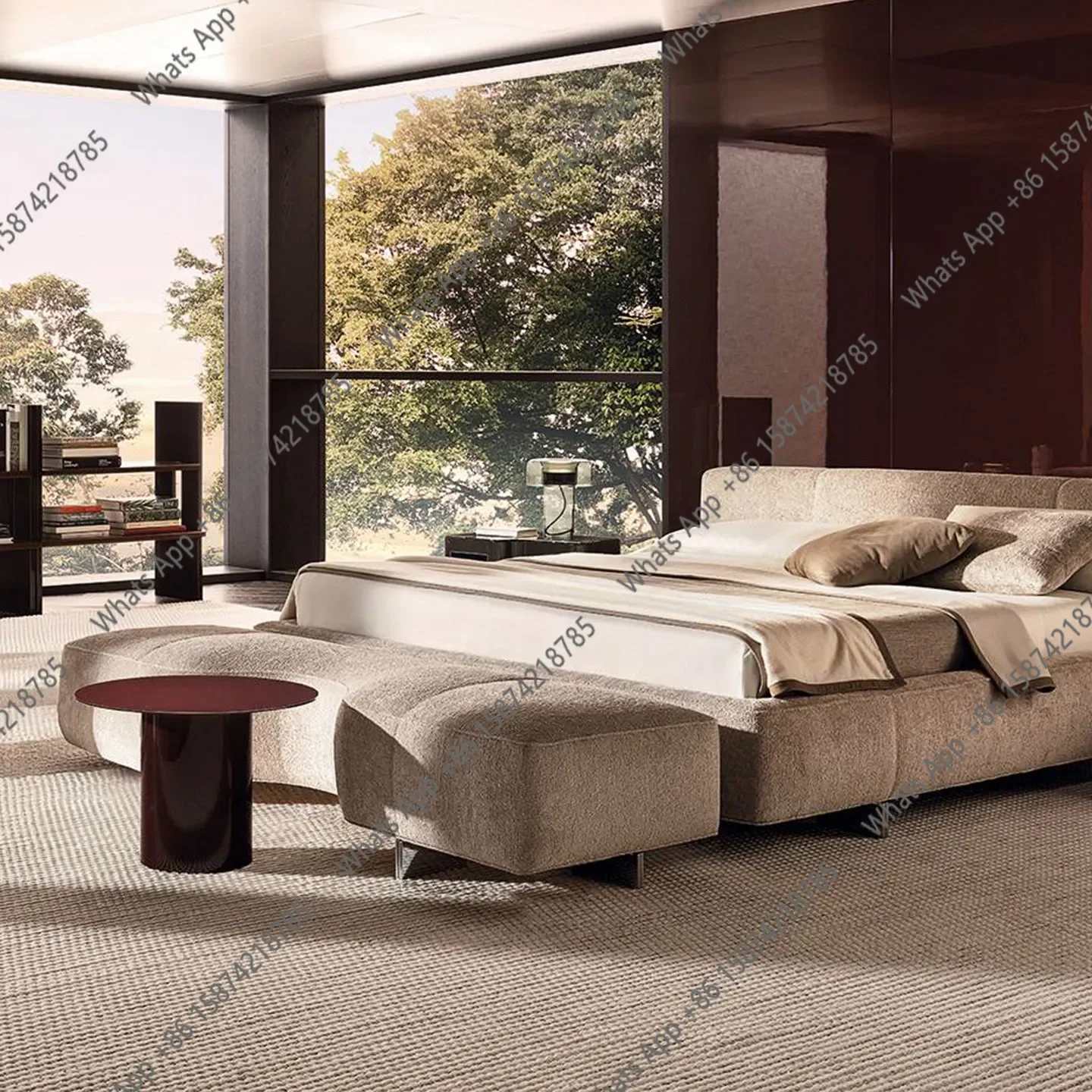 X40 Italian Bedside Bench Designer Cloakroom Bench Model Room Sofa Side Bench Yves Bedside