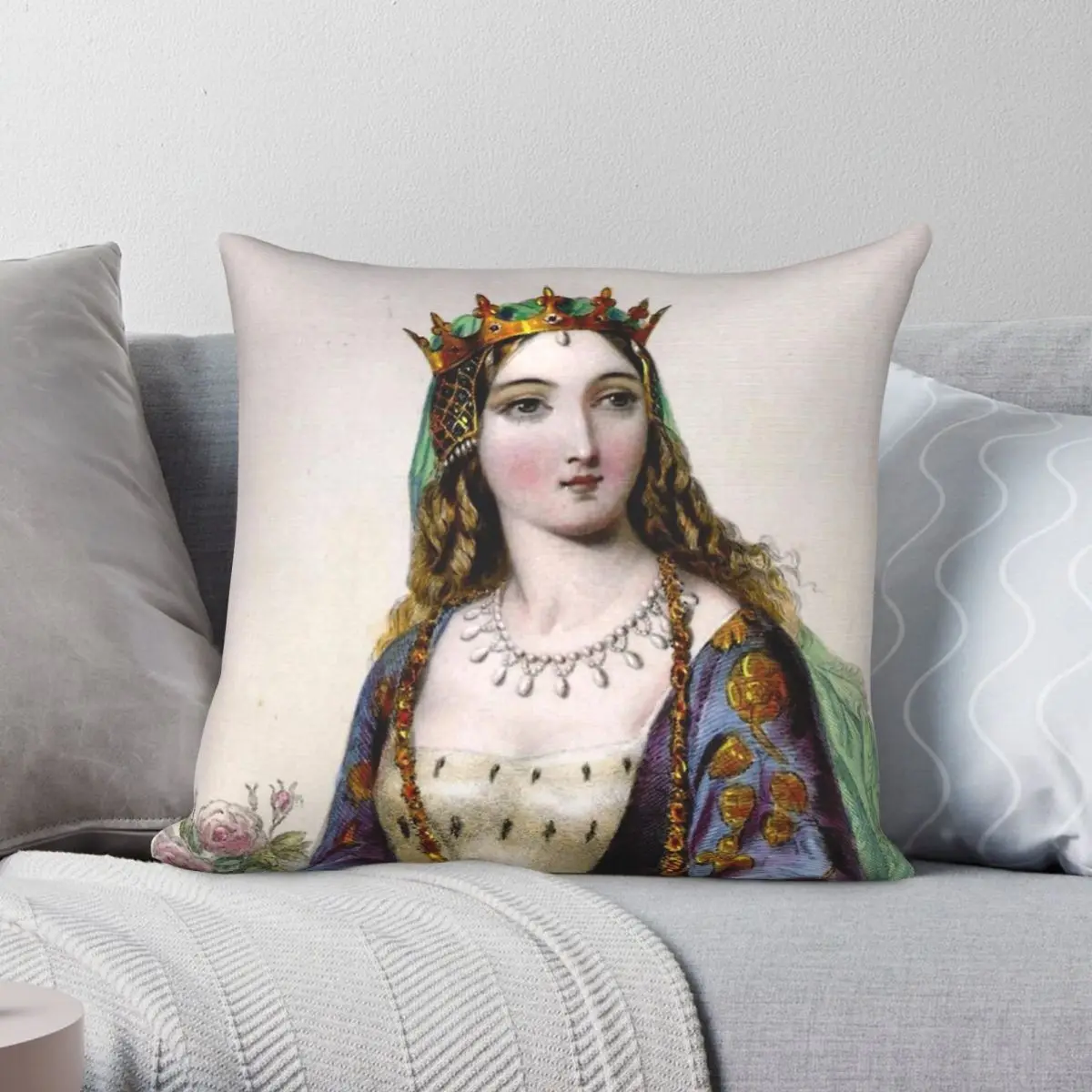 Margaret Of Anjou Queens Of England Square Pillowcase Polyester Linen Velvet Printed Decorative Throw Pillow Home Cushion Cover