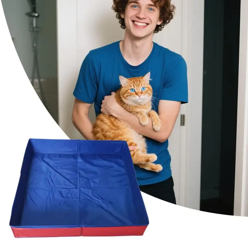 Pet Swimming Pool PVC Foldable Dog Bath Tub Square-Shaped Non-Inflatable Save Space Pet Puppy Bathing Tub for Puppy Cats Other