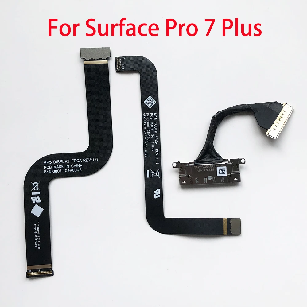 Calidad superior para Microsoft Surface Pro 7 Plus pantalla LCD pantalla táctil conector de base de carga piezas de repuesto de cable flexible