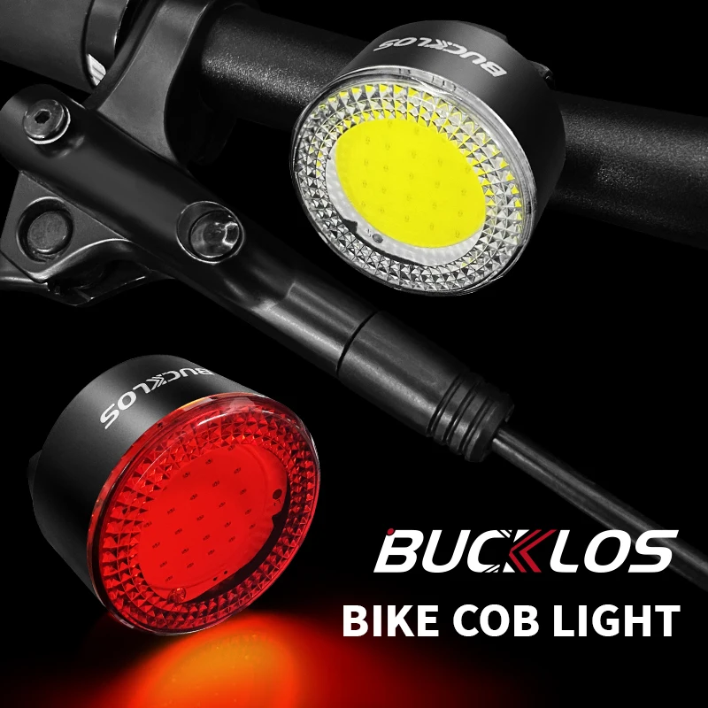 1 Pair Bicycle Front Rear Lights COB High Bright Bike Headlight Taillight USB Rechargeable Mountain Road Cycling Warning Lamp