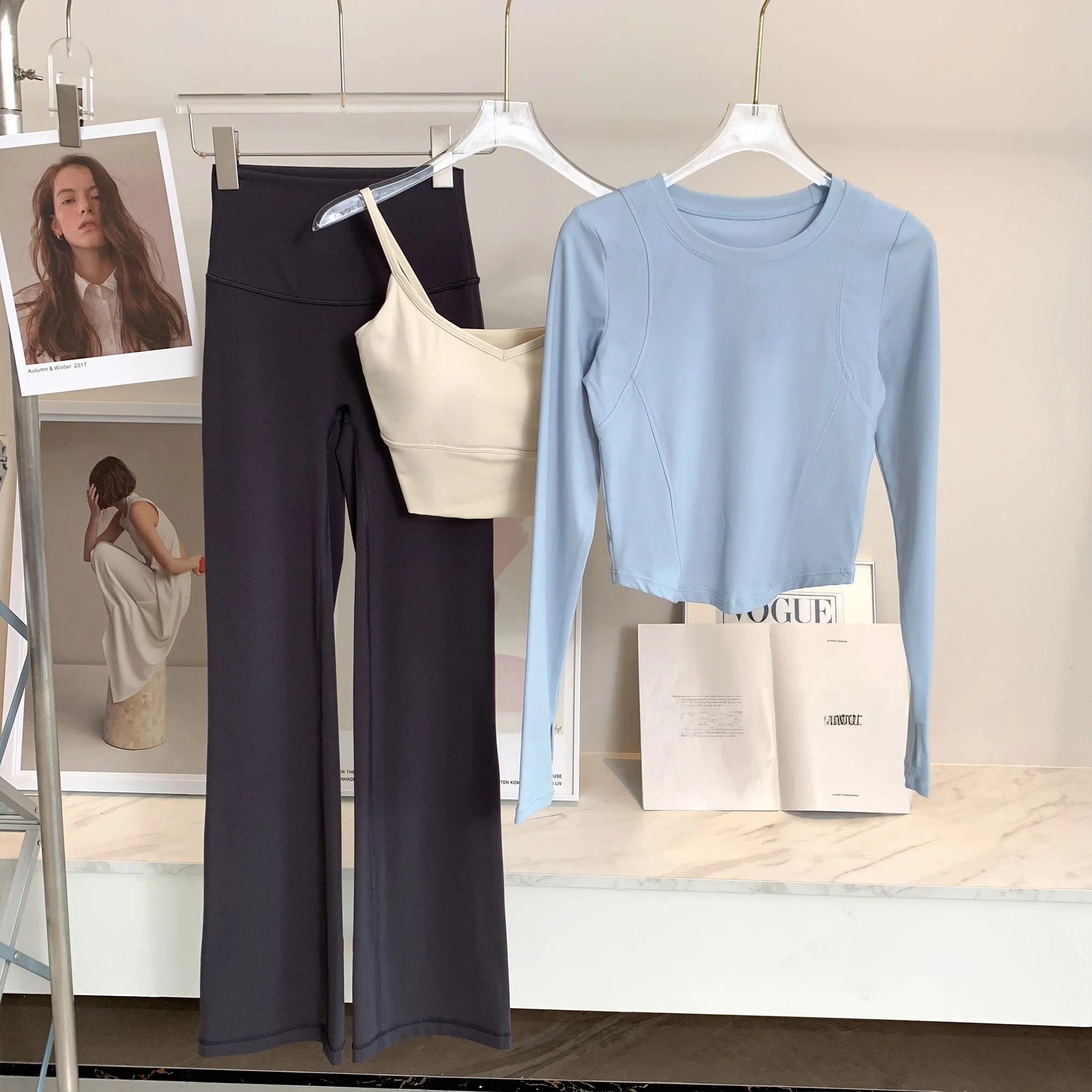 Gold Ratio Yoga Long Sve Top Athletic Tight Fit Running Vielseitige Fitn Wear runde Ne-Ort-Länge-Nylon-Spandex-Mischung