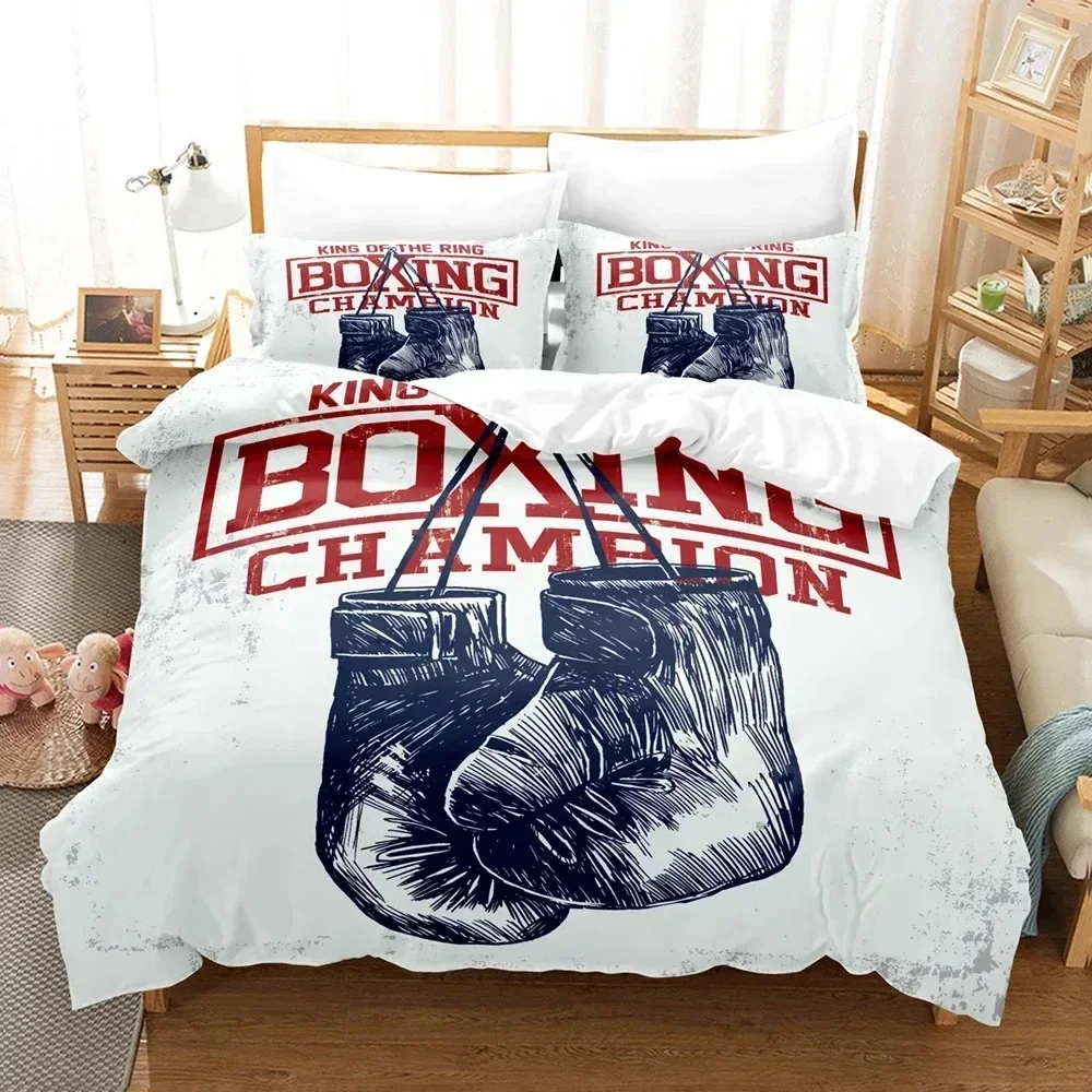 3D Printed Boxing Bedding Set Duvet Cover Sheet Printed Bed Set Pillowcase Bed Full Queen King Size Comforter Bedroom