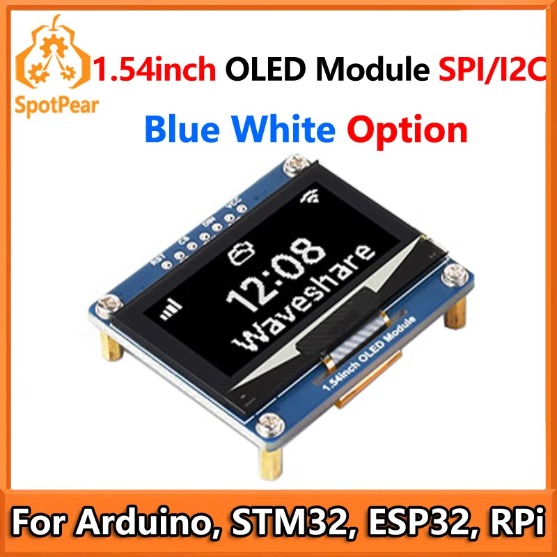 1.54inch OLED Display Module 128×64 Resolution SPI / I2C Communication White/Blue Options