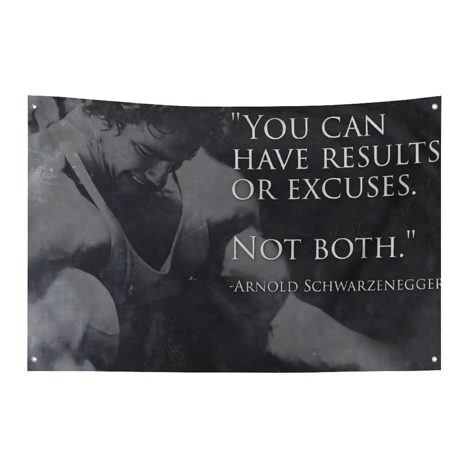 3x5Ft Arnold Schwarzenegger Flag You Can Have Results Or Excuses Not Both Quote Motivational Inspirational Office Gym Wall Decor