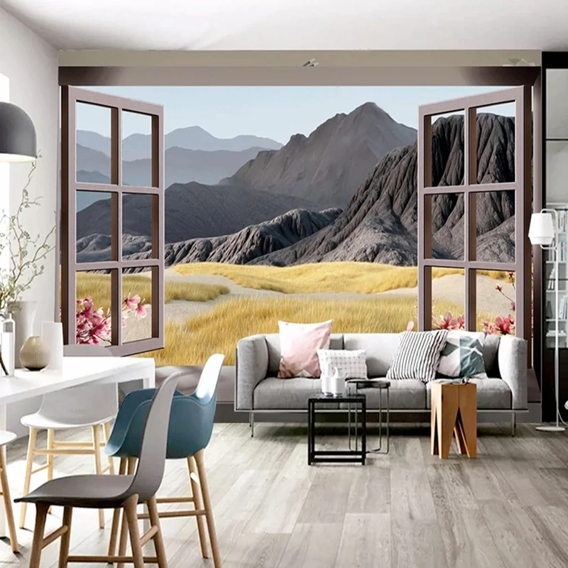

Custom Photo Mural New Chinese Style 3D Stereo Background Wallpaper Natural Scenery Mountain Pattern Home Decor Wall Covering