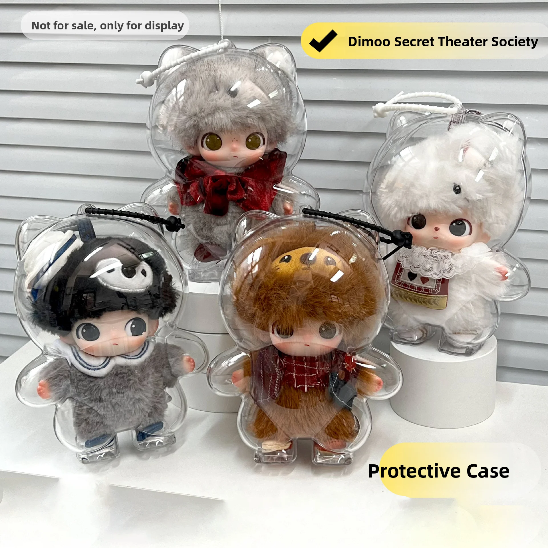 Acrylic Hardshell Bubble Mat DIMOO Secret Drama Club Dustproof Storage Doughnut Protection Case for Figurines Organizer Box