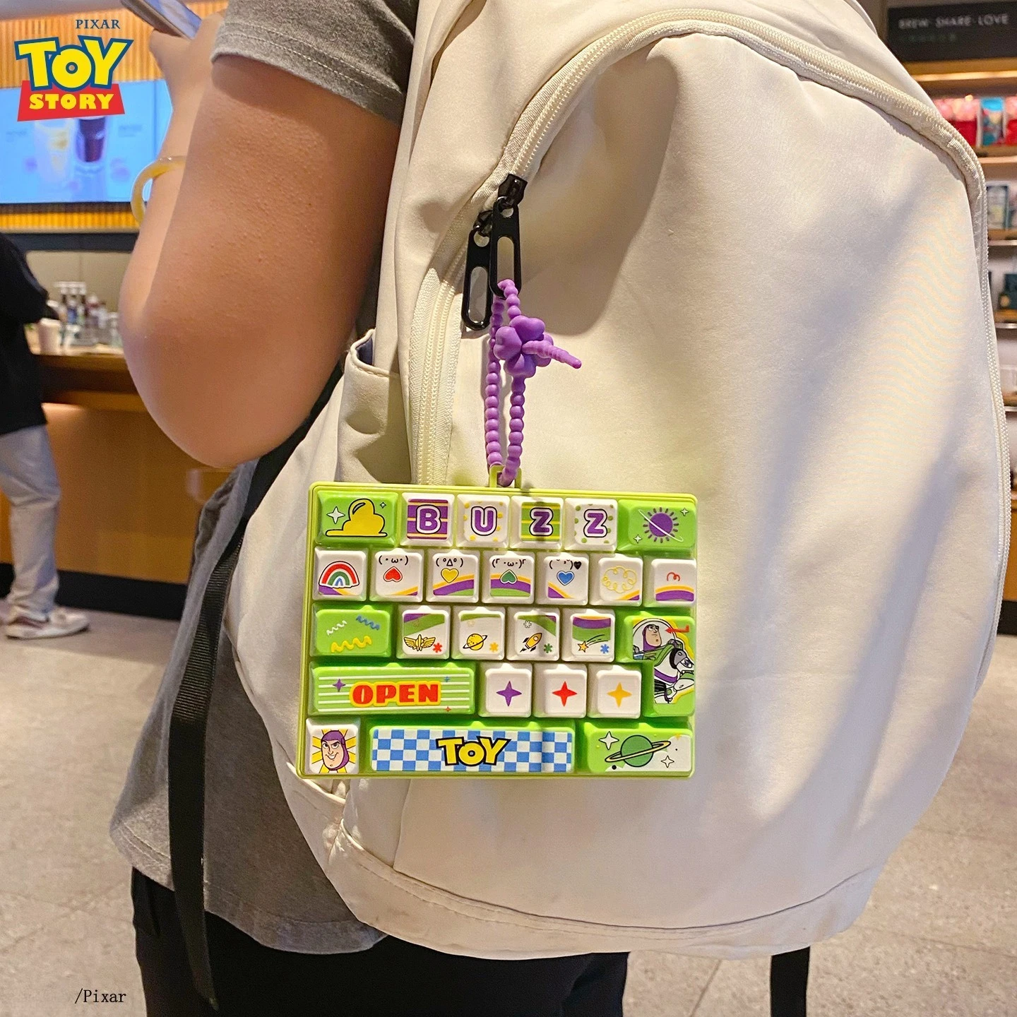 Toy Story 5 Woody Bag Charm Mini Keyboard Keycap Buzz Lightyear Design Portable Finger Press Stress Relief Toy Funny Gifts - view 4