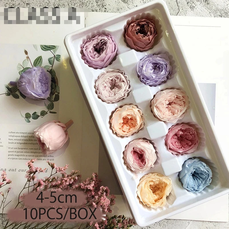 10pcs/box Class A Austin Preserved Flowers 4-5cm Diameter Everlasting Rose Immortal DIY Gift Eternal Life Material Home Decor