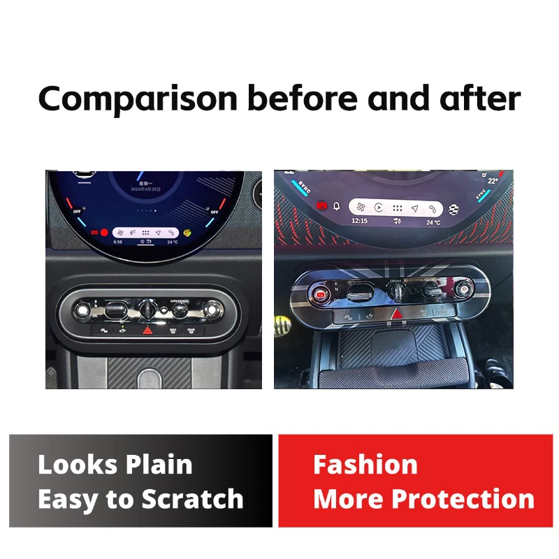 Car Central Control Button Frame Cover sticker For Mini Countryman U25 F65 F66 F67 Cooper S E SE J01 EV 2024 2025 Accessories
