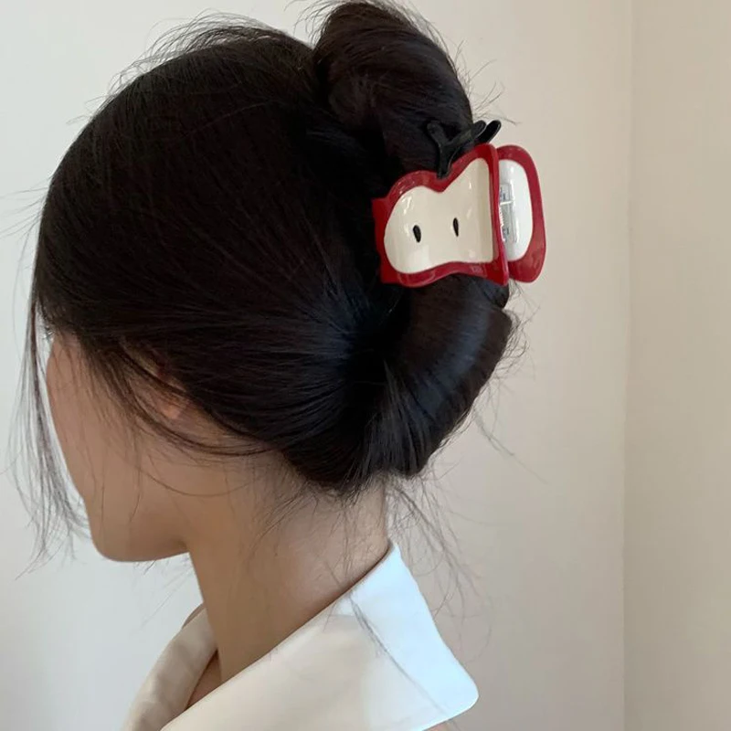 1 Uds. Pinza para el pelo para mujer, bonita manzana coreana Kawaii, dulce y divertida, accesorios para el cabello de ácido acético de alta calidad