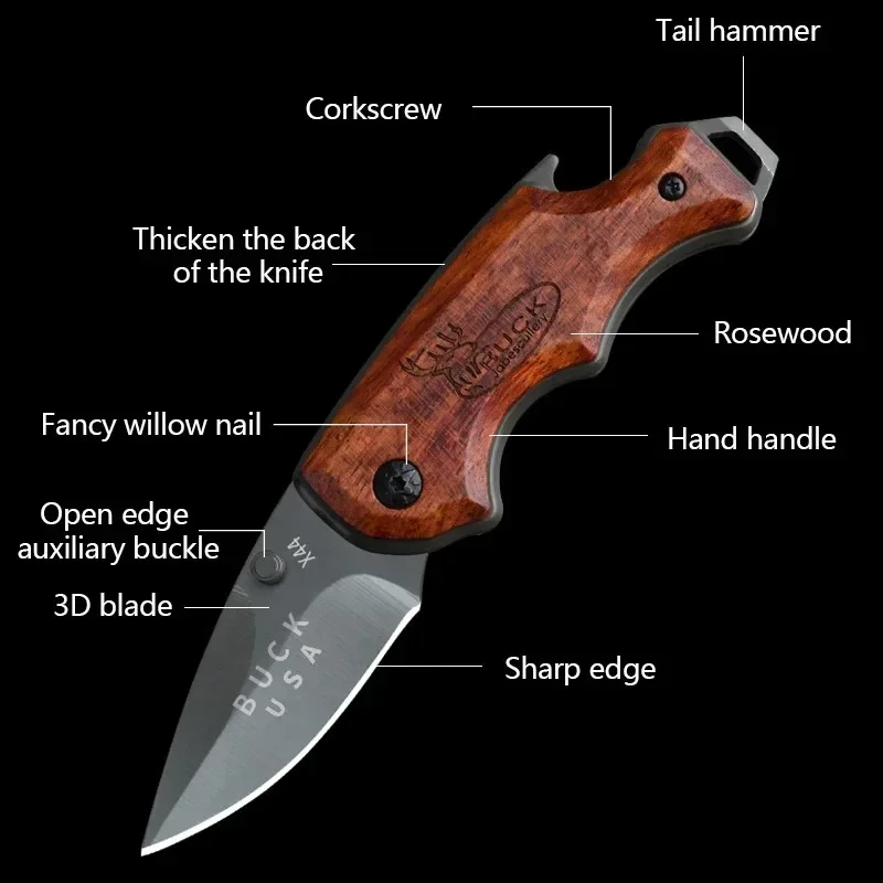 Portable EDC knife self-defense multi-function folding knife sharp fruit knife multi-purpose travel outdoor cutting knife