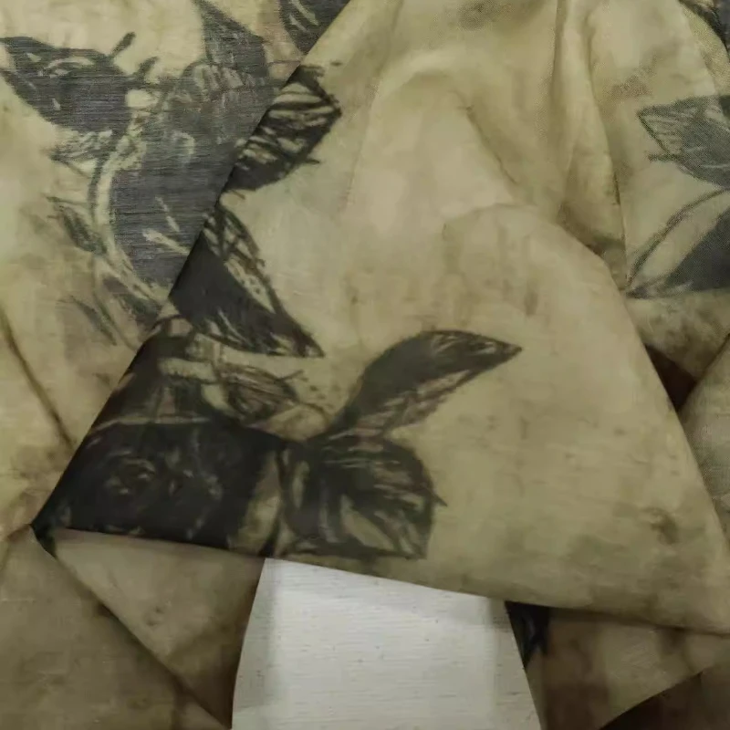 

Ткань для декора в стиле тушь и акварель: сухие розы, цветочный узор, дизайнерская ткань для ханьфу, тюль, ткань с оконными вставками, для рукоделия, шитья, DIY, домашнего декора, фонового оформления