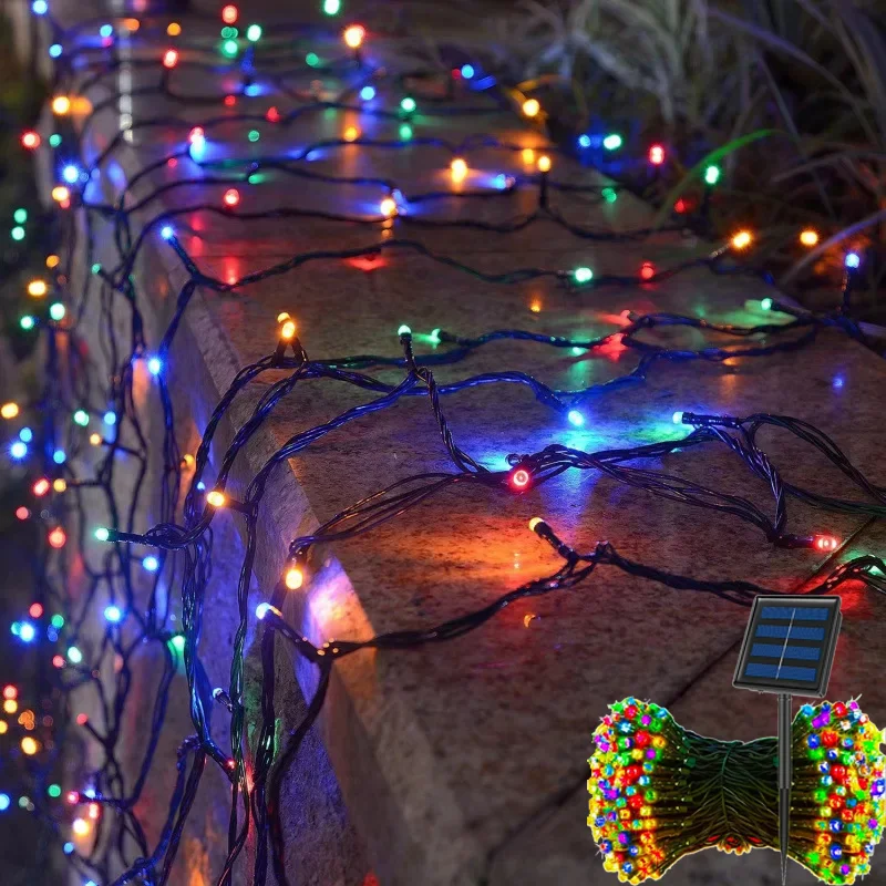 LED Solar String Lights  Solar Powered Outdoor Courtyard Lights Waterproof Starry Fairy Light for Festival Party Atmosphere