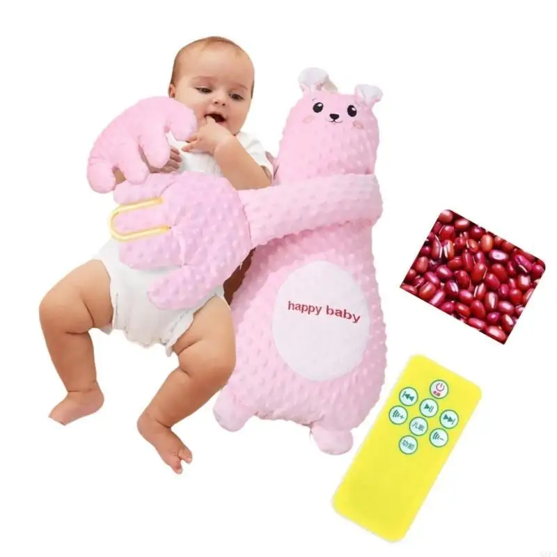 Baby Calming Doll Pacify Hand Sleep Assist Exhaust Pillow with 52 Songs and Remote for Peaceful Newborns Rest Sleep