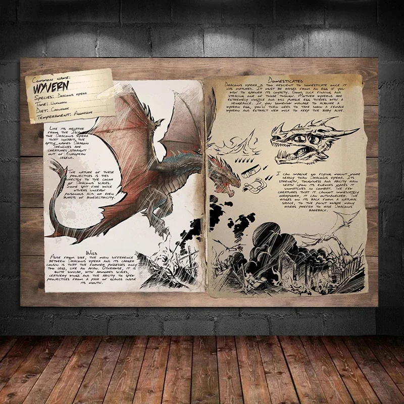 Abstract Retro Game ARK Survival Evolved Art Dinosaur Series Posters Canvas Painting Wall Prints Pictures Living Room Home Decor #5