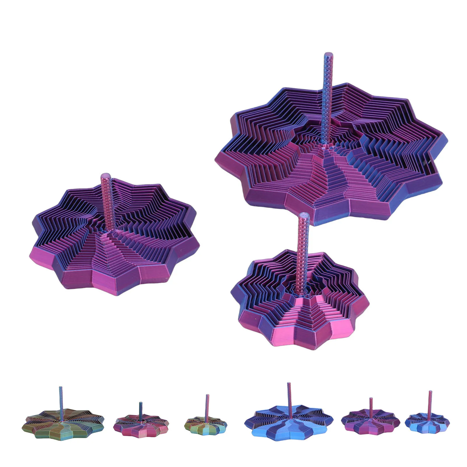 

3 шт., расширенные звезды с 3D-печатью, многоугольные вращающиеся сенсорные игрушки для пальцев с вращающейся звездой и ручкой