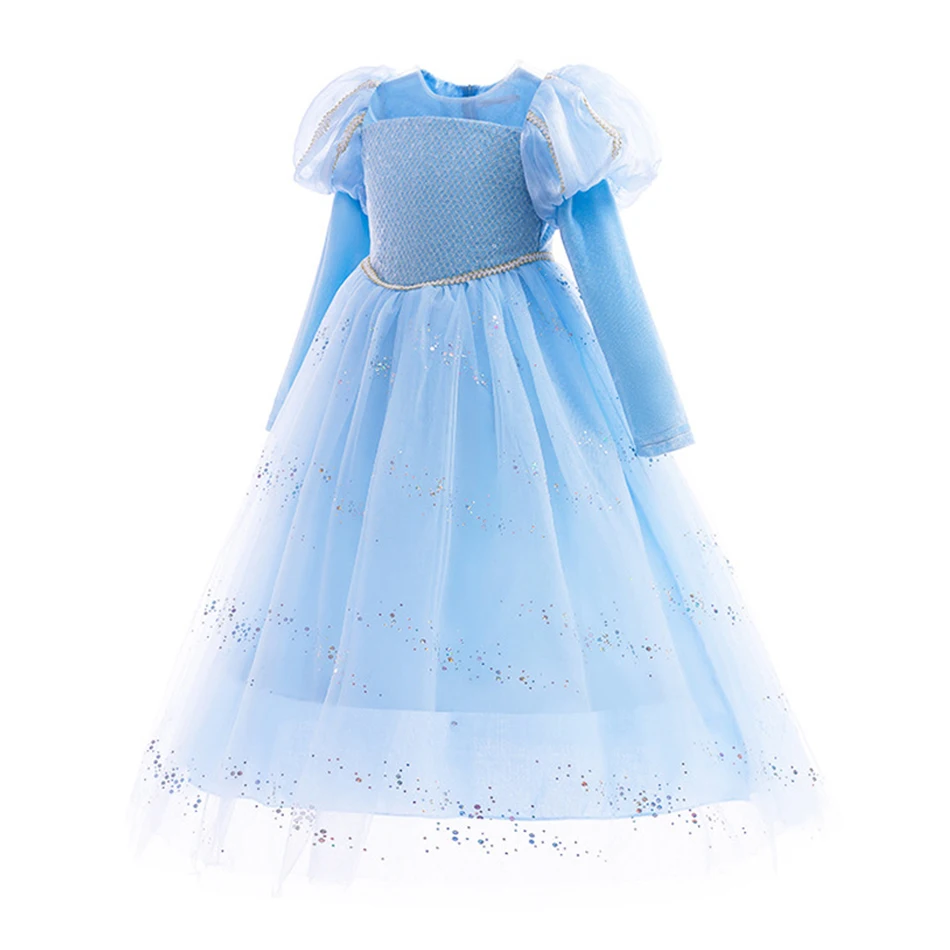 Elsa Charm Princess Dress Girls Cosplay Snow Queen Costume Birthday Carnival Charm Ball Gown Kids Christmas Party Clothes