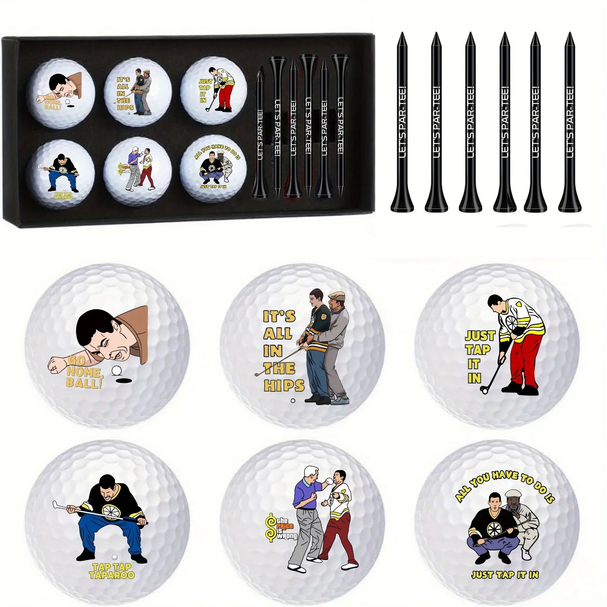 13 Pcs Patriotic Golf Balls Gifts Set 6 USA Flag Ball 6 Tees and 1 Box 4th of July Golf Ball and Tee Accessories Retirement