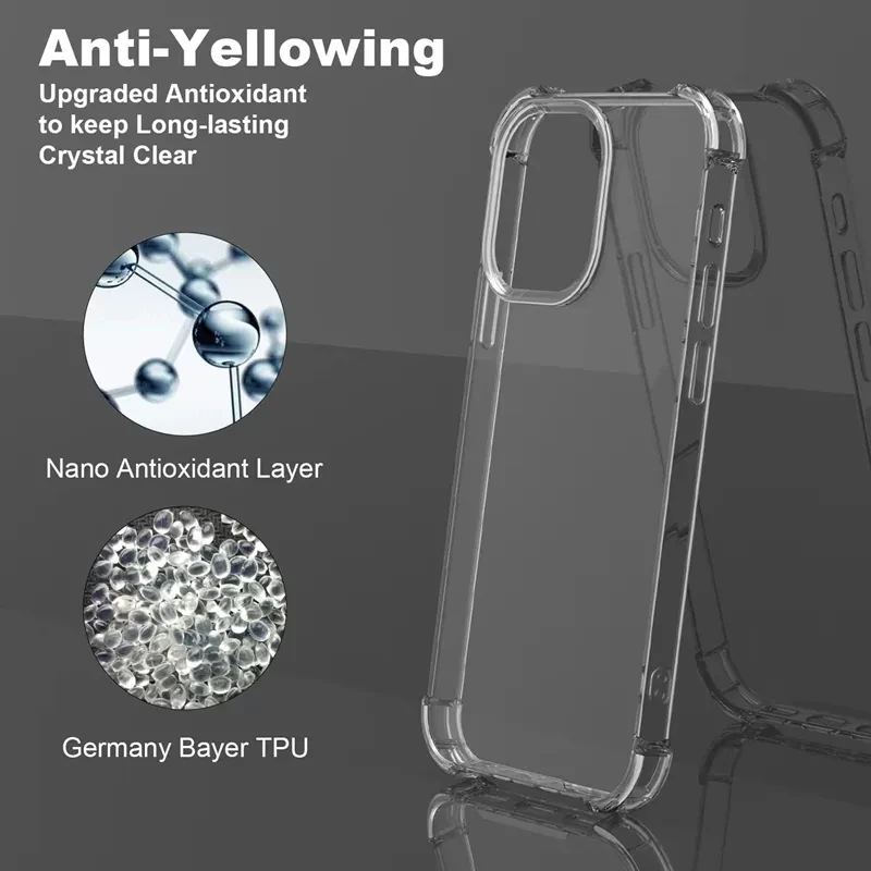 Phone Case For iPhone 16 15 14 13 12 11 Pro Max XR XS Luxury Shockproof Clear Silicone Bumper Transparent Slim Shell Back Cover image 5