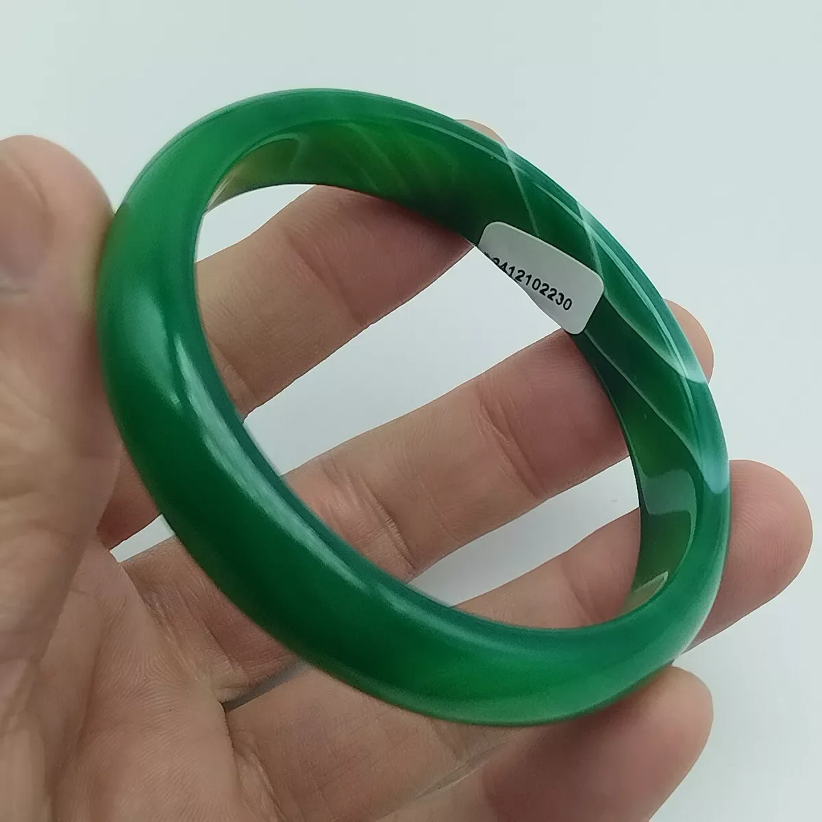 

Certified Natural Grade A Agate Chalcedony Green Jade Bracelet Bangle 60.20MM